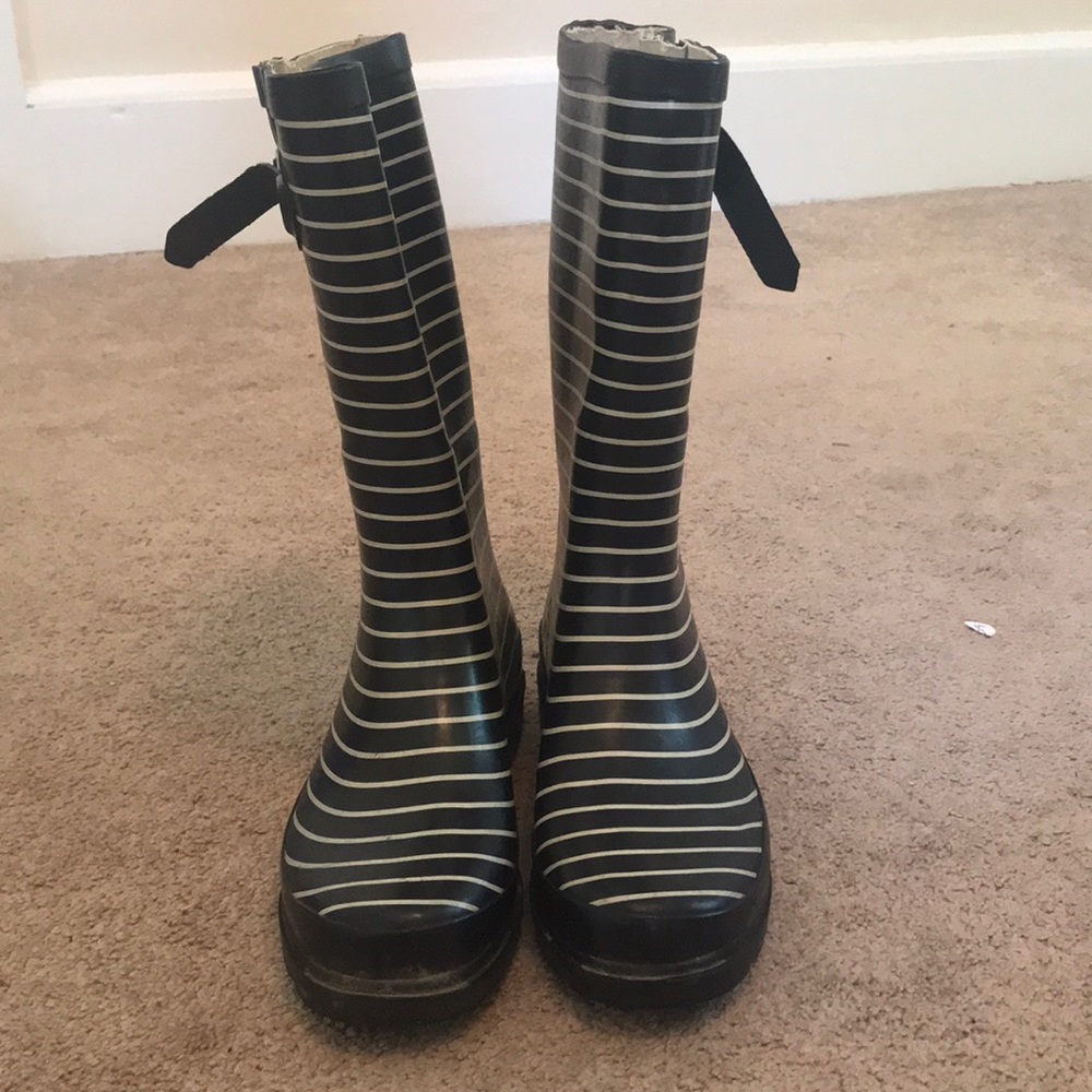 Striped Rain Boots